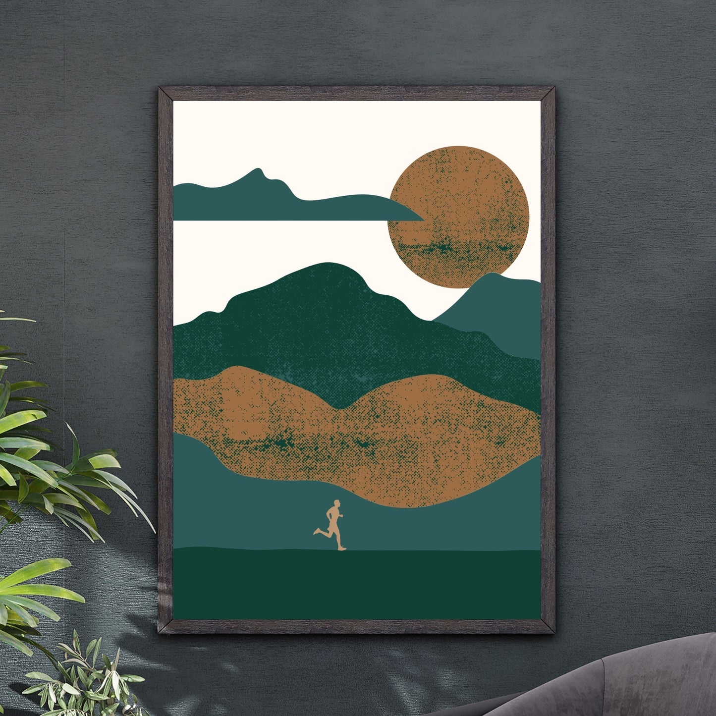 Vintage Sunset Trail Runner Poster