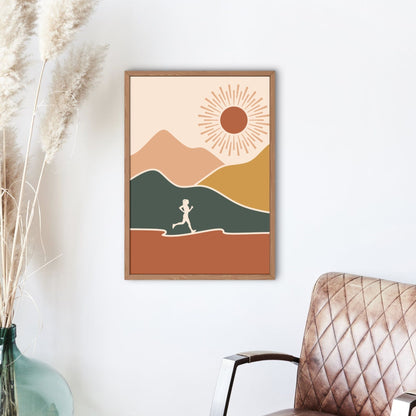 Running Wall Art – Retro Sunrise Runner Poster