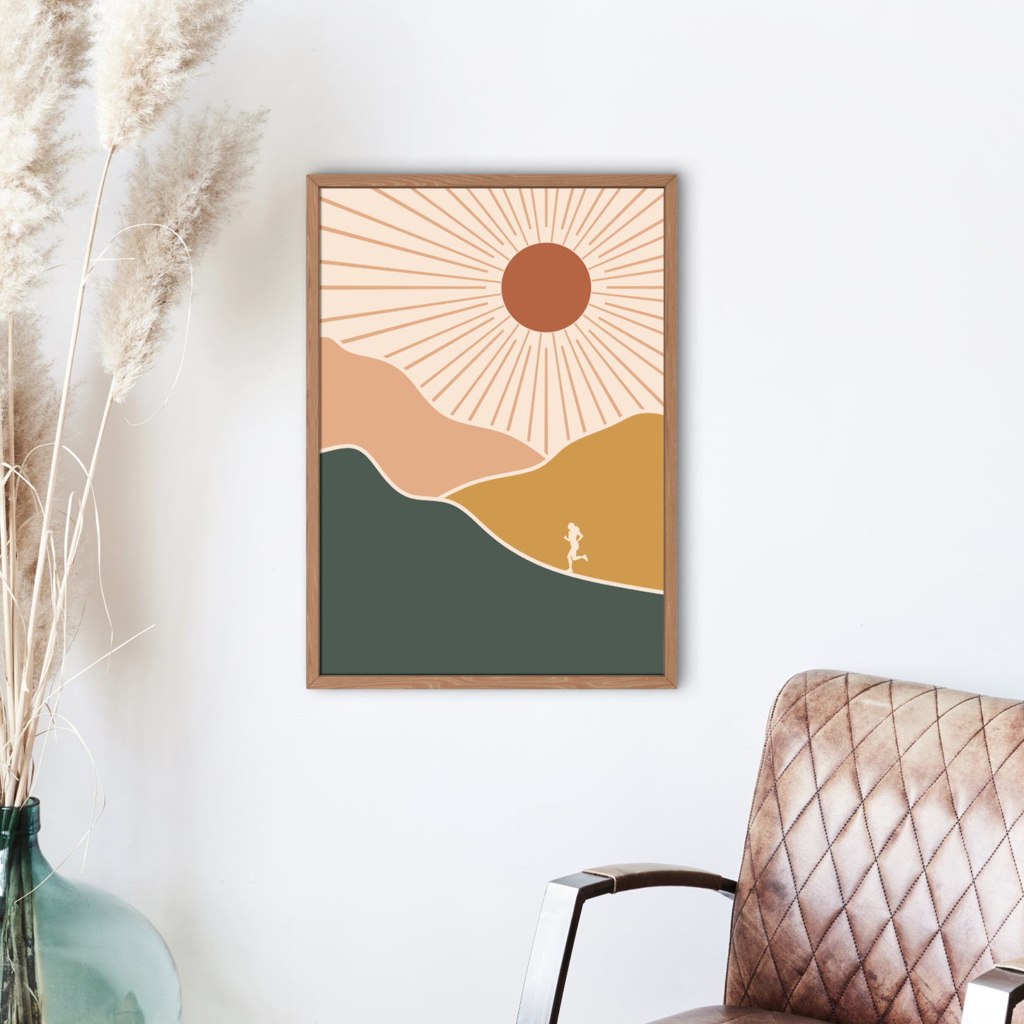 Sunrise Runner – Abstract Mountain Art Print