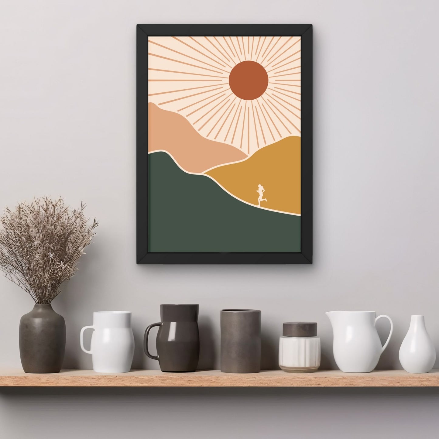 Sunrise Runner – Abstract Mountain Art Print