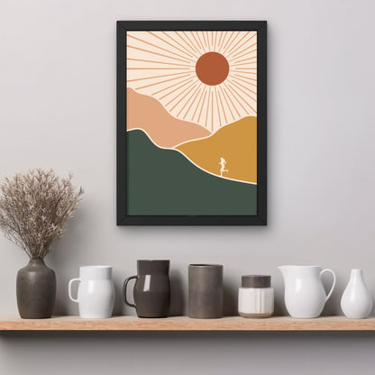 Sunrise Runner – Abstract Mountain Art Print