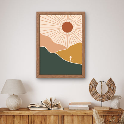 Sunrise Runner – Abstract Mountain Art Print