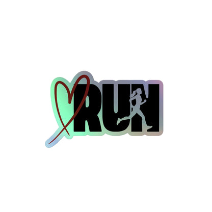 Holographic RUN Heart Sticker - The Running Collective