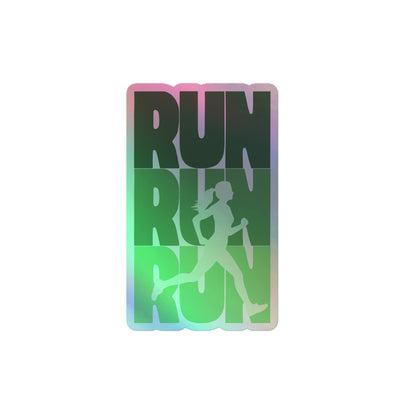 Holographic RUN RUN RUN sticker - The Running Collective