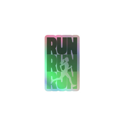 Holographic RUN RUN RUN sticker - The Running Collective