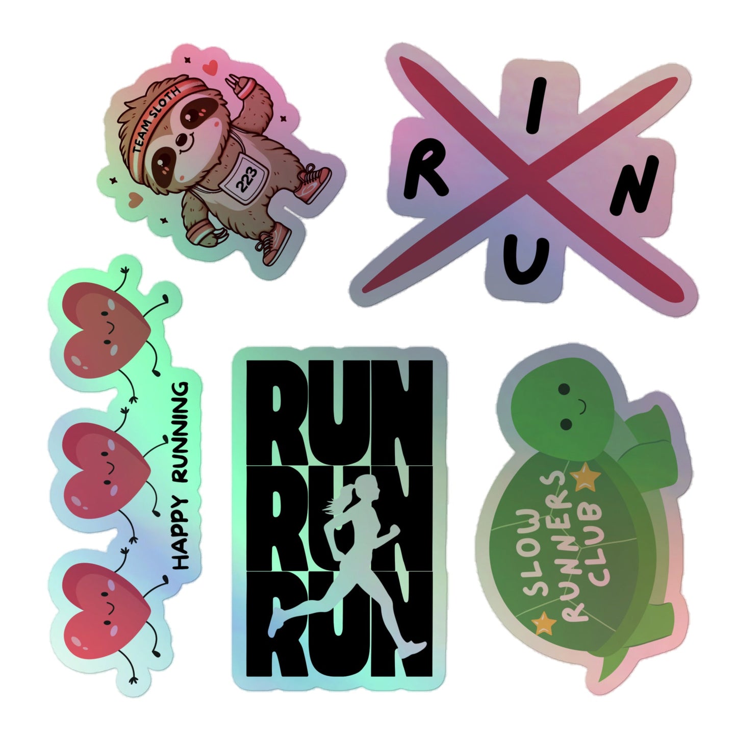 Slow Runners Club Inspired Holographic Sticker Pack - The Running Collective